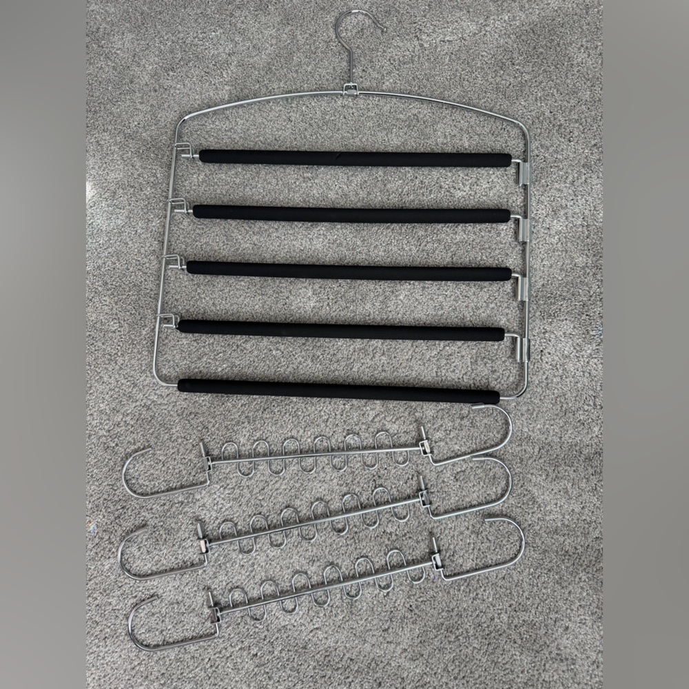 Multi-Tier Black and Silver Hanger Set